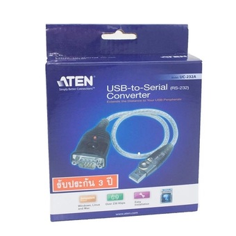 ATEN สาย USB to Serial สาย USB to RS232 รุ่น UC-232A (สีเงินน้ำตาล)