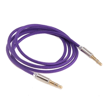 3.5mm Nylon Male to Male Car Aux Auxiliary Cord Stereo Audio Cable (Purple)