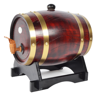 Hot item Wine Oak Barrels 5L ถังไม้โอ๊คใส่ไวน์ เบียร์ ขนาด 5 ลิตร (สีแดงโบราณ)