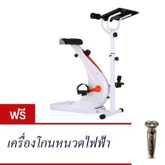 KAKUKI Spin Bike จักรยานออกกำลังกาย จักรยานบริหาร พร้อมที่วาง ipad iphone notebook รุ่น QMK-5008O (สีส้ม) ฟรี เครื่องโกนหนวดไฟฟ้า