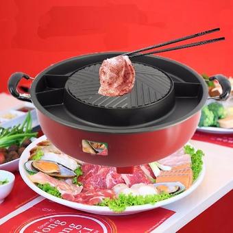 My Home หม้อสุกี้และบาร์บีคิวไฟฟ้า รุ่น SK3004(Red)