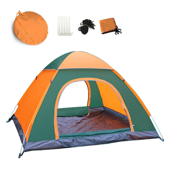 Waterproof Ventilated Automatic Outdoor Instant Camping Family Tent Orange&amp;Green