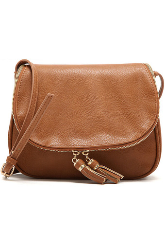 RockLife Fashion Women Bag กระเป๋าสะพายพาดลำตัว Cross-Body Bag 0015 (สีน้ำตาล)