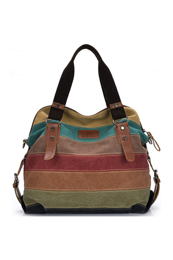wonderful story Big Size: 37x36x15cm กระเป๋าแฟชั่น กระเป๋า Big Canvas bag Rainbow Fashion Women Bag