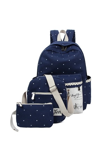 MODAKU กระเป๋าเป้สะพายหลัง 3 ใบ Backpack Set 3 pcs (Navy/สีน้ำเงิน)