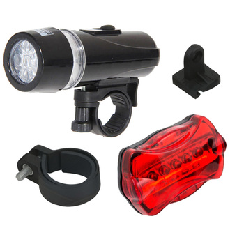 Elit ชุดไฟจักรยาน หน้า/หลัง พร้อมอุปกรณ์ Bike Light Head &amp; Tail LED Set (Black)