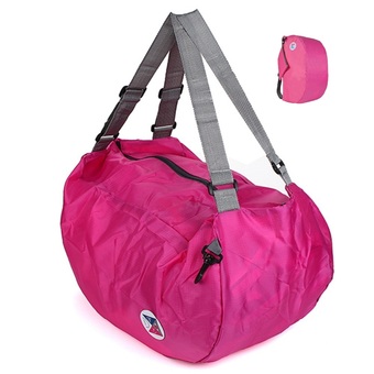 TravelGear24 กระเป๋าพับได้ พกพาได้ 3 แบบ 3 สไตล์ 3 Ways Foldable Bag (Pink/สีชมพู)