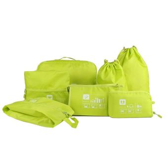Sport City กระเป๋าจัดระเบียบกระเป๋าเดินทาง 7 ใบ SPORT CITY 7 Piece New clothes holding finishing Organizer Cloth Bags สีเขียว