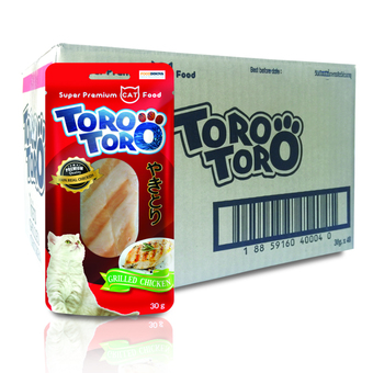 Toro Toro โทโร โทโร่ ขนมแมว ไก่ย่าง 30 g. x 48 ซอง