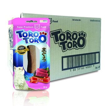 Toro Toro โทโร โทโร่ ขนมแมว ทูน่า 20 g. x 48 ซอง