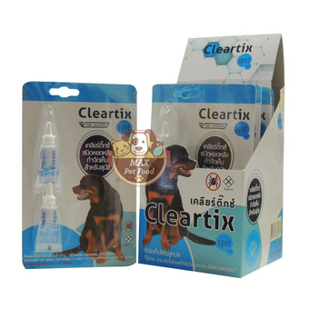Cleartix spot on ผลิตภัณฑ์หยดหลัง ป้องกันและกำจัดเห็บหมัด สำหรับสุนัขน้ำหนัก 10-20 กก. ขายส่งยกกล่อง 6 แพค (12 หลอด)