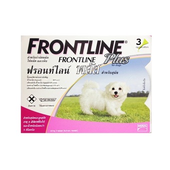 Frontline Plus for dogs ยาหยอดกำจัดเห็บ หมัด สุนัข น้ำหนักน้อยกว่า 5kg บรรจุ 3 หลอด ( 1 box )