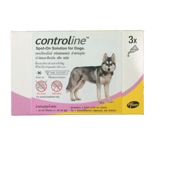 Controline dog ยาหยอดกำจัดเห็บหมัด สำหรับสุนัข 20-40กก. กล่องละ 3 หลอด