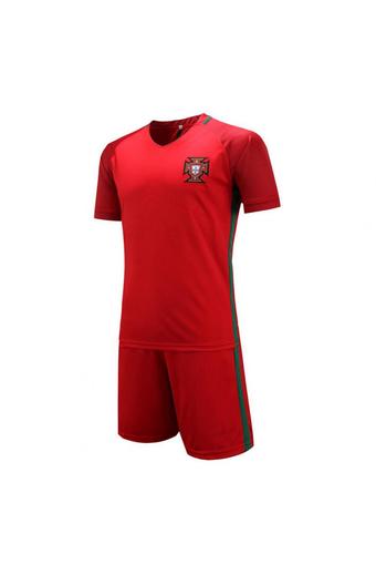 High quality 2016 European Cup Portugal national Soccer Jersey Suit includes tops + Shorts (red).