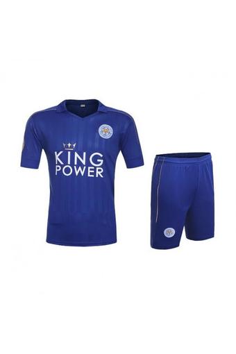High quality 2016--2017 Leicester City soccer jersey suits include tops+ shorts (blue).