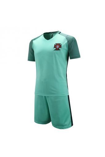 High quality 2016 European Cup Portugal national Soccer Jersey Suit includes tops + Shorts (green).