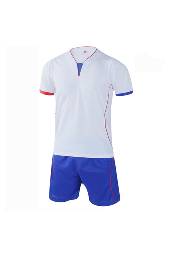 Fashion Men and Boy&#039;s Good Quality Team Football Training Sport Jersey Shirts and Shorts Set-White+Blue(902-2) - Intl