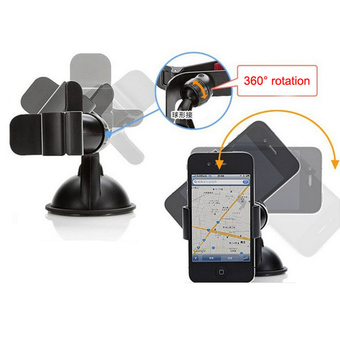 Moonar Universal 360° GPS Cellphone Holder For Car Mini Plastic Mobile Phone Support Silicone Sucker Type GPS Holder