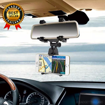 JC Gadget Universal Car Rear View Mirror Mount ขายึดโทรศัพท์มือถือกับกระจกมองหลัง (สีดำ)