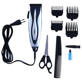 AIKO แบตตาเลี่ยนตัดผม พร้อมอุปกรณ์เสริม Hair Clipper AK-4613 (สีดำ-เงิน)