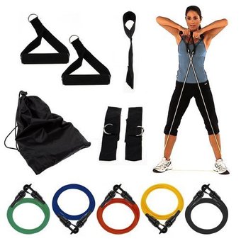 ชุดยางยืดออกกำลังกาย ปรับระดับแรงต้านได้ ครบเซ็ต Resistance band