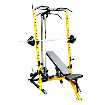 NK Fitness Multi Rack แร็คฝึกกล้ามเนื้อ พร้อมคาน 72 นิ้ว และชุดแผ่นน้ำหนัก 30 กิโล NK-555 (เหลือง/ดำ)