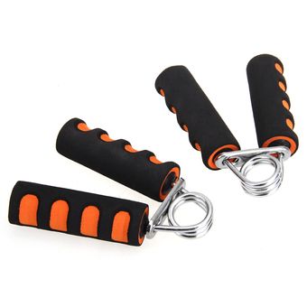 Foam Grip Hand Gripper Fit Exercise Wrist Arm Training Black/Orange (2pcs)
