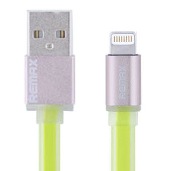 Remax CLEAR Quick Charge and Data Cable สายชาร์จ Lightning for iPhone 5 / 5C / 5S / 6 / 6 Plus / iPad (สีเขียว)