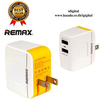 Remax ที่ชาร์จโทรศัพท์มือถือ USB 2ช่องAdapter USB Charger (3.4A Output) (White)
