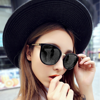 Women&#039;s Girls Sunglasses UV400 Protection Metal Frame Vintage Retro Black Frame - Intl