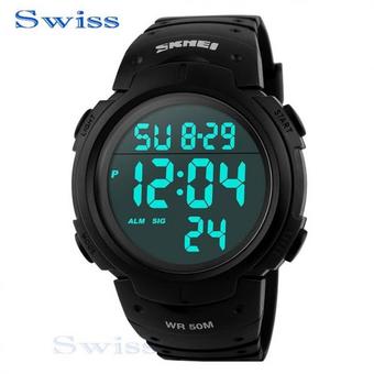 Swiss SKMEI Watch นาฬิกาข้อมือ นาฬิกาข้อมือผู้ชาย กันน้ำ No.0103 - Black
