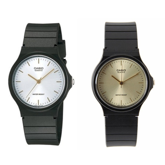 Casio นาฬิกาข้อมือผู้ชาย สีดำ สายเรซิ่น รุ่น MQ-24-7E2 และ MQ-24-9E แพ็คคู่