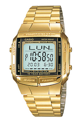 นาฬิกาข้อมือ Casio Standard Data Bank สีทอง สายสแตนเลส รุ่น DB-360G-9ADF