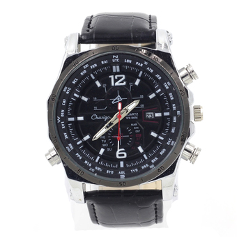 Sevenlight Date Quartz นาฬิกาข้อมือผู้ชายระบบวันที่ - GP9152 (Pure Black)