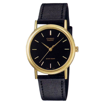 Casio Standard นาฬิกาข้อมือผู้ชาย- สีดำ สายหนังสีดำ รุ่น MTP-1095Q-1A