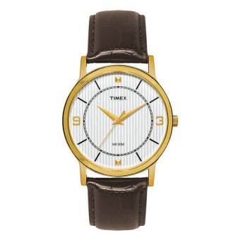 Timex Men Classic นาฬิกาข้อมือผู้ชาย สีน้ำตาล สายหนัง รุ่น TI000R40400