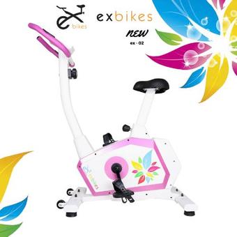 Exbikes จักรยานนั่งปั่น ในบ้าน สีขาว-ชมพู Glossy รุ่น ex-02(White)