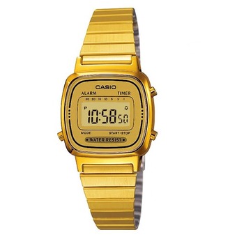 Casio Standard นาฬิกาข้อมือผู้หญิง สีทอง สายสแตนเลส รุ่น LA670WGA-9DF