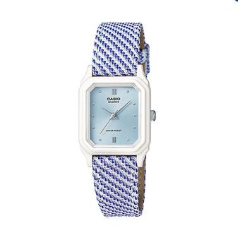 Casio นาฬิกาข้อมือผู้หญิง สีน้ำเงิน สายผ้า รุ่น LQ-142LB-2A2