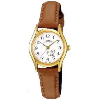 Casio นาฬิกาข้อมือผู้หญิง สีน้ำตาล สายหนังแท้ รุ่น LTP-1094Q-7B7 ประกันCMG