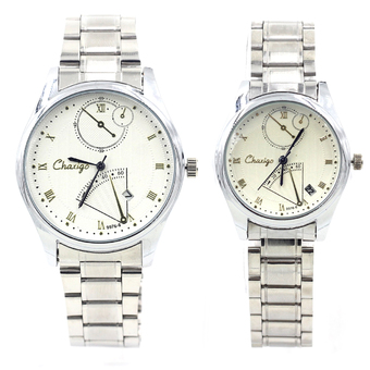 Sevenlight นาฬิกาข้อมือคู่รัก ระบบวันที่ - 9231-8159 (Silver/White)