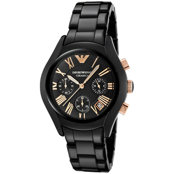 Armani นาฬิกาข้อมือผู้หญิง รุ่น AR1411 สายสแตนเลส สีดำ