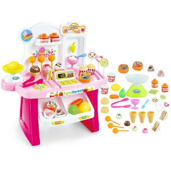 ของเล่นเด็ก Mini Market ร้านขายไอศครีม รุ่น 668-24 (สีชมพู)