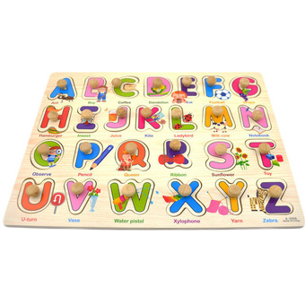 KIDSSHOP HATYAI ของเล่น เสริมทักษะ จิ๊กซอว์ไม้หมุดแม่เหล็ก เรียนรู้คำศัพท์ ชุด ABC