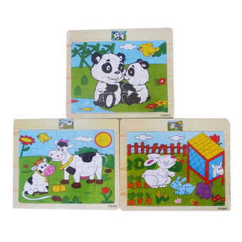 DD Baby จิ๊กซอร์รูปสัตว์ ของเล่นไม้เสริมพัฒนาการ Wooden Toy -3 แผ่น