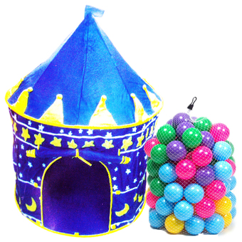 ThaiSmartShopping เต็นท์ปราสาทเจ้าชาย + บอลหลากสี 100 ลูก (Tent A Beautiful Cubby House &amp; Ball)