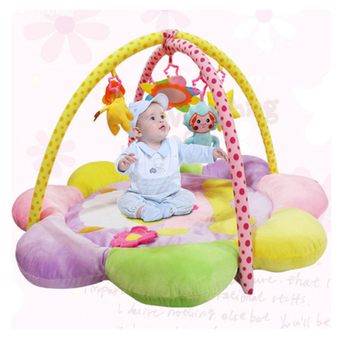 เพลยิมเสริมพัฒนาการเด็ก ที่นอนเกิจกรรม สีสันสดใส เสริมด้านสายตา แขน ขาให้ขยับตาม เนื้อเบาะหนานุ่ม play gym (แกะ สีม่วง)