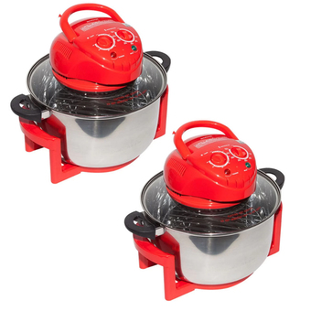 SONAR หม้ออบลมร้อนฮาโลเจน โถสเตนเลส 12 ลิตร รุ่น CV-705H - สีแดง - แพคคู่ 2 ใบ