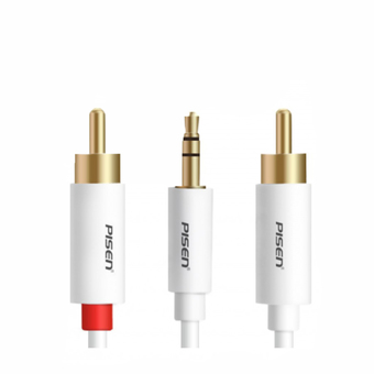 Pisen Audio Cable 3.5 to 2RCA - White
