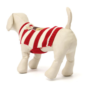 Reindeer Christmas Sweater Pet Puppy Cat Dog Striped Knit Coat Clothes Big Size